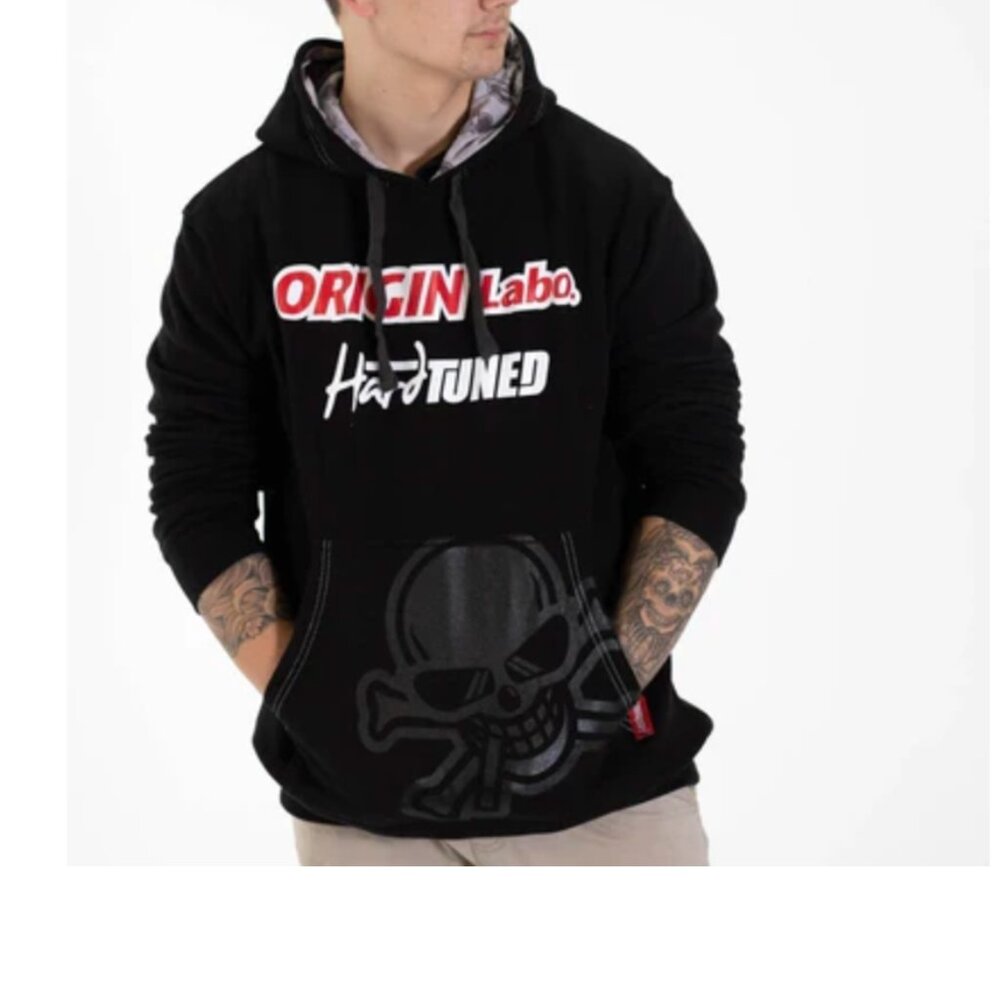ORIGIN LABO. X HARDTUNED Big Print Skull Pullover Hoodie size XL